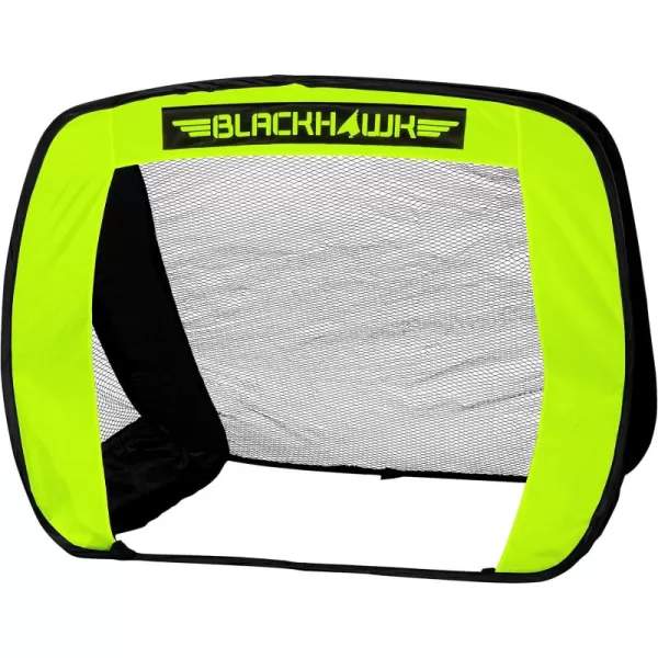 Franklin Sports Blackhawk Junior Pop Up Soccer Goal  Portable Soccer Goal Net  Mini Folding Backyard Soccer Goal  Indoor  Outdoor Training Goal for Adults  Kids  51quot x 38quot  Optic Yellow