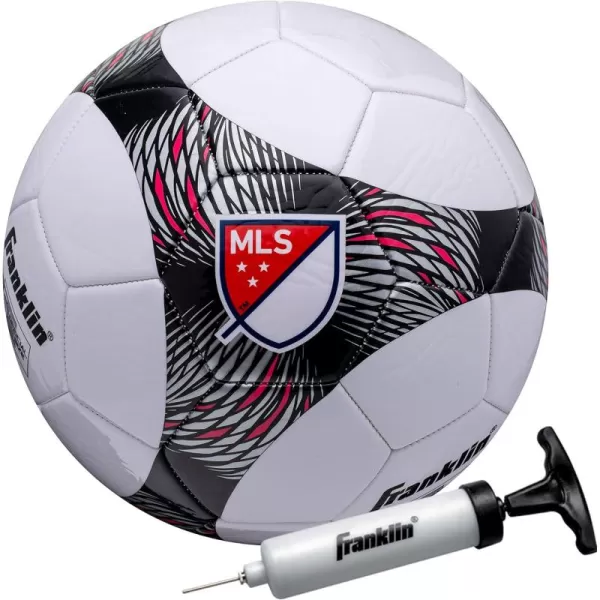 Franklin Sports MLS Pro Vent Soccer Ball  Soft Cover  Official Size and Weight Soccer Ball  Air Pump IncludedSize 3  Ages 8  Under