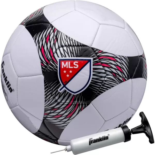 Franklin Sports MLS Pro Vent Soccer Ball  Soft Cover  Official Size and Weight Soccer Ball  Air Pump IncludedSize 5  Ages 13  Over