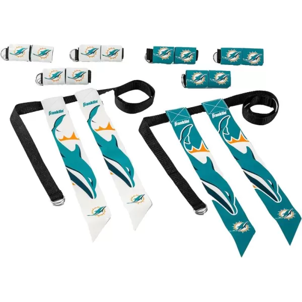 Franklin Sports NFL Flag Football Sets  NFL Team Flag Football Belts and Flags  Flag Football Equipment for Kids and AdultsMiami Dolphins