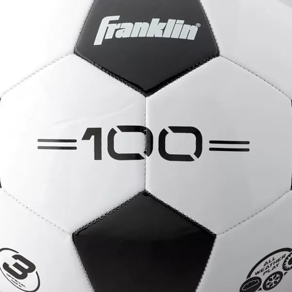 Franklin Sports Soccer Balls  Youth  Adult Soccer Balls  Size 3 4  5 Soccer Balls  Single  Bulk Packs  Black  WhiteSize 3  1 Inflated Ball