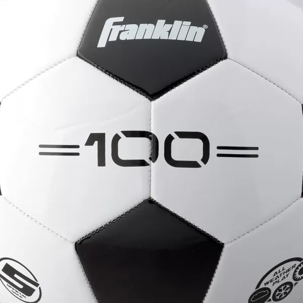 Franklin Sports Soccer Balls  Youth  Adult Soccer Balls  Size 3 4  5 Soccer Balls  Single  Bulk Packs  Black  WhiteSize 5  1 Inflated Ball