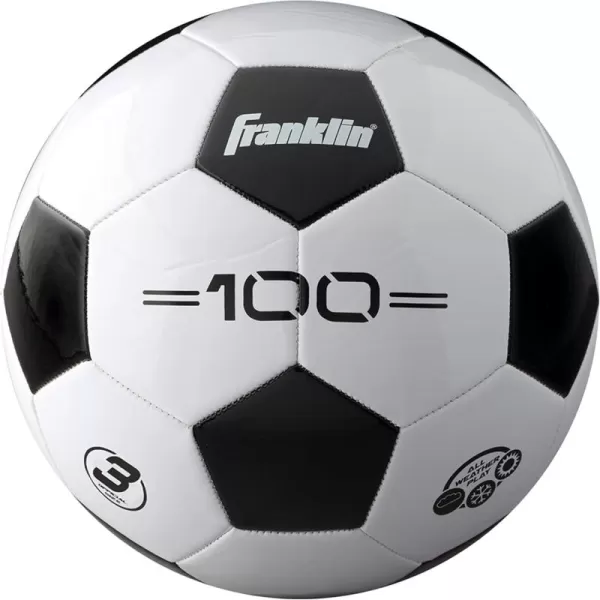 Franklin Sports Soccer Balls  Youth  Adult Soccer Balls  Size 3 4  5 Soccer Balls  Single  Bulk Packs  Black  WhiteSize 3  1 Inflated Ball