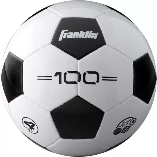 Franklin Sports Soccer Balls  Youth  Adult Soccer Balls  Size 3 4  5 Soccer Balls  Single  Bulk Packs  Black  WhiteSize 4  1 Inflated Ball