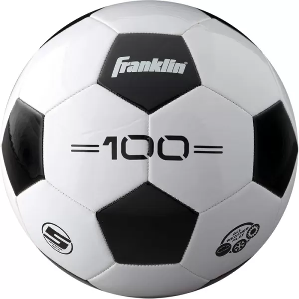 Franklin Sports Soccer Balls  Youth  Adult Soccer Balls  Size 3 4  5 Soccer Balls  Single  Bulk Packs  Black  WhiteSize 5  1 Inflated Ball