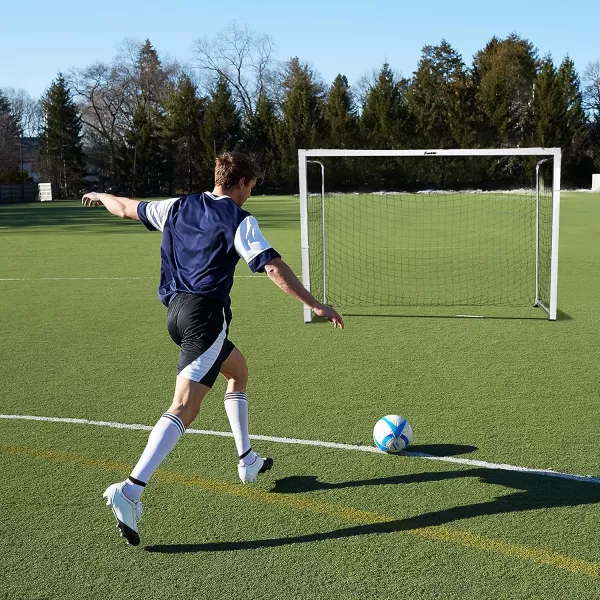 Franklin Sports Futsal Goal  Aluminum Official Size Futsal Goal  Indoor Soccer Net  Folding Portable Futsal  Soccer Goal  9 10quot x 67quot