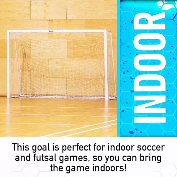 Franklin Sports Futsal Goal  Aluminum Official Size Futsal Goal  Indoor Soccer Net  Folding Portable Futsal  Soccer Goal  9 10quot x 67quot
