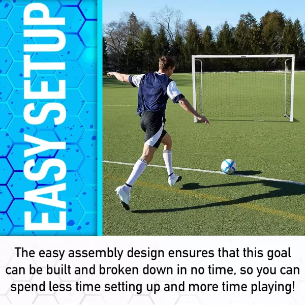 Franklin Sports Futsal Goal  Aluminum Official Size Futsal Goal  Indoor Soccer Net  Folding Portable Futsal  Soccer Goal  9 10quot x 67quot