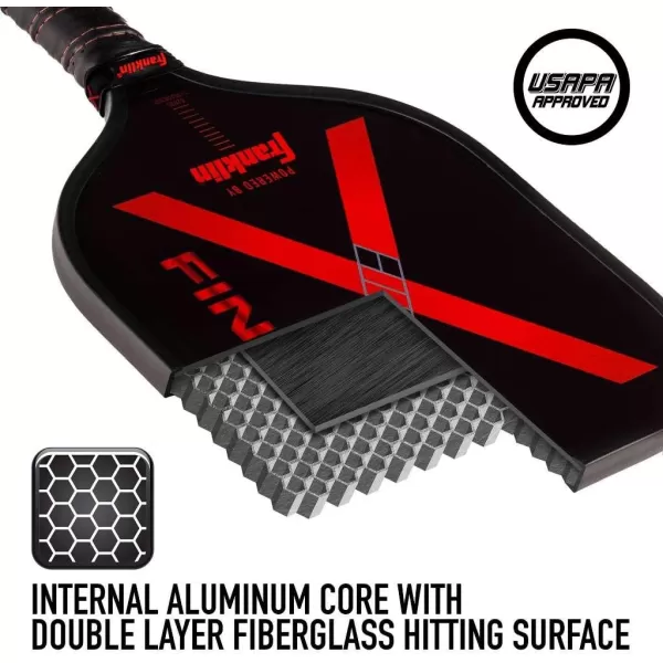 Franklin Sports Pickleball Paddle  Nomex Pickleball Racket  X Finity Performance Paddle  Red  USA Pickleball USAPA Approved