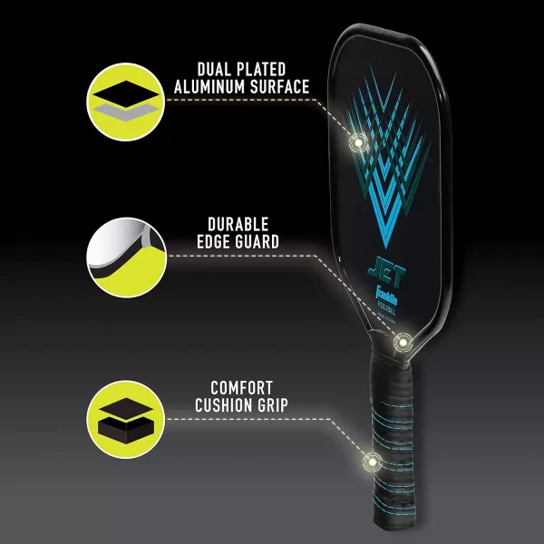 Franklin Sports Pickleball Paddle  Titus  Jet Aluminum Plated Pickleball Paddles  USA Pickleball USAPA Approved Paddle  8mm Thick CoreBlue