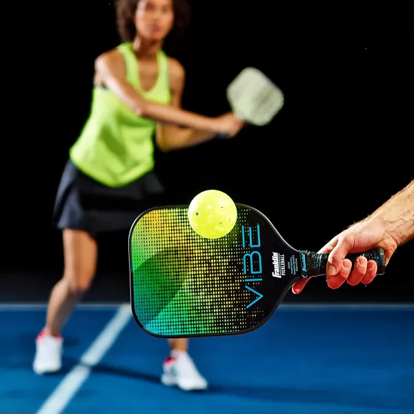 Franklin Sports Pickleball Paddle  Vibe Polypropylene Core Pickleball Racket  Official USA Pickleball USAPA Approved Pickleball Paddle  Lightweight Pro Racket  Green  13mm Thick CoreVibe Dot