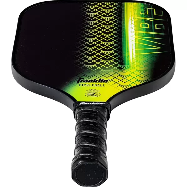 Franklin Sports Pickleball Paddle  Vibe Polypropylene Core Pickleball Racket  Official USA Pickleball USAPA Approved Pickleball Paddle  Lightweight Pro Racket  Green  13mm Thick CoreVibe Stripe
