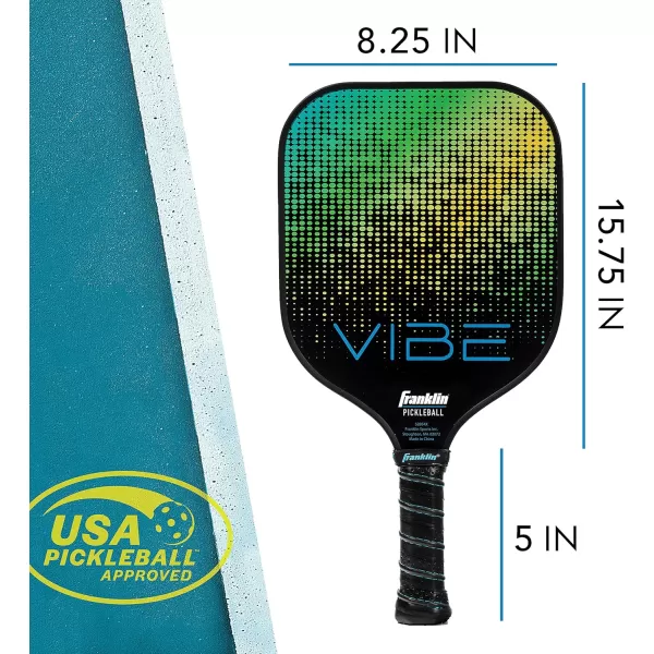 Franklin Sports Pickleball Paddle  Vibe Polypropylene Core Pickleball Racket  Official USA Pickleball USAPA Approved Pickleball Paddle  Lightweight Pro Racket  Green  13mm Thick CoreVibe Dot