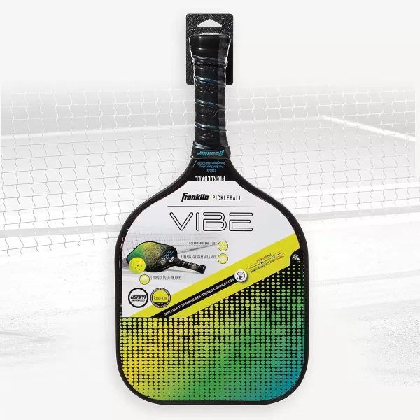 Franklin Sports Pickleball Paddle  Vibe Polypropylene Core Pickleball Racket  Official USA Pickleball USAPA Approved Pickleball Paddle  Lightweight Pro Racket  Green  13mm Thick CoreVibe Dot