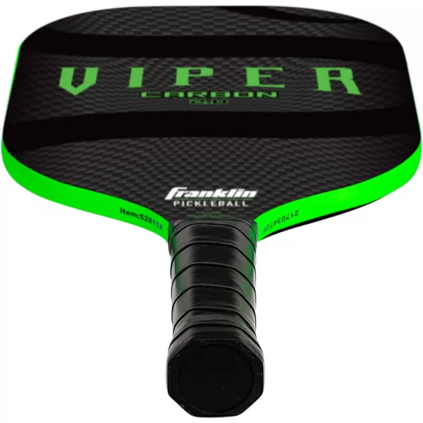 Franklin Sports Pickleball Paddle  Viper Carbon Fiber Core Pickleball Paddle  USA Pickleball USAPA Approved Paddle  13mm Carbon Fiber CoreGreen