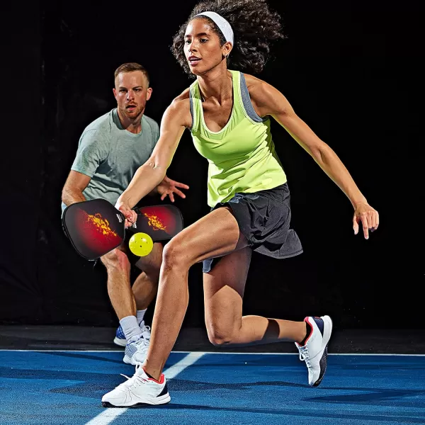 Franklin Sports Pickleball Paddle and Ball Set  2 Fiberglass Pickleball Rackets  4 X40 Pickleballs  USA Pickleball USAPA Approved RedYellow