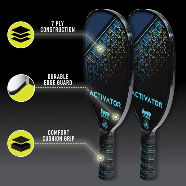 Franklin Sports Pickleball Paddle and Ball Set  Wooden Pickleball Rackets  Pickleballs  Activator  USA Pickleball USAPA Approved2 Player Set Multi
