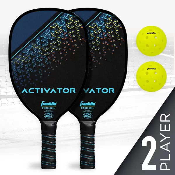 Franklin Sports Pickleball Paddle and Ball Set  Wooden Pickleball Rackets  Pickleballs  Activator  USA Pickleball USAPA Approved2 Player Set Multi