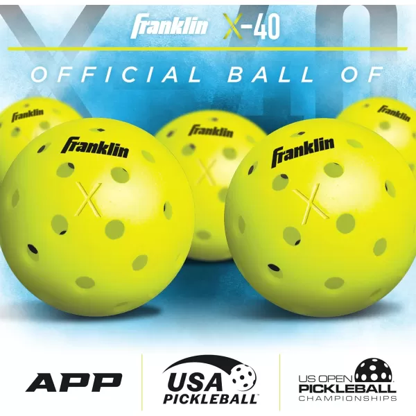 Franklin Sports Pickleball Paddle and Ball Set  Wooden Pickleball Rackets  Pickleballs  Activator  USA Pickleball USAPA Approved4 Player Set  BlueGreen