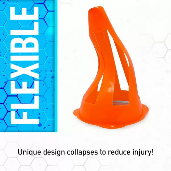 Franklin Sports Plastic Soccer Cones  Mini Sports Cones for Drills  Practice  Flexible Orange Goal Cones for Training  Games  9 InchesCones