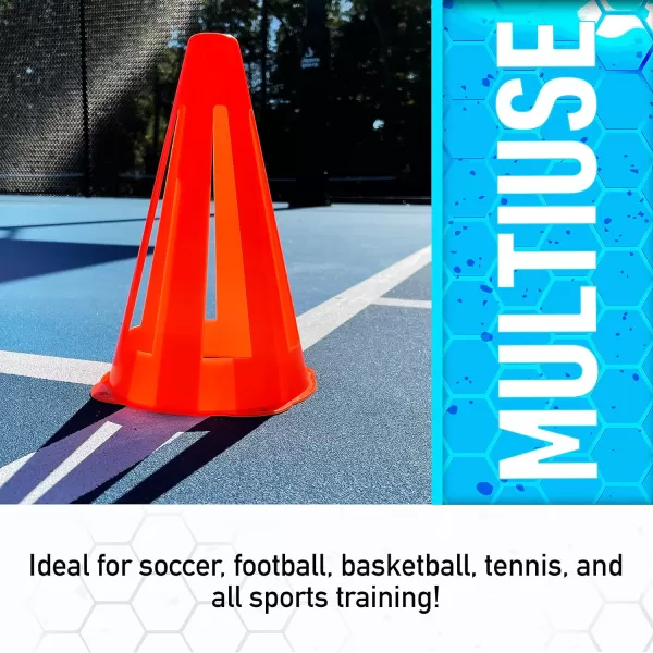 Franklin Sports Plastic Soccer Cones  Mini Sports Cones for Drills  Practice  Flexible Orange Goal Cones for Training  Games  9 InchesCones
