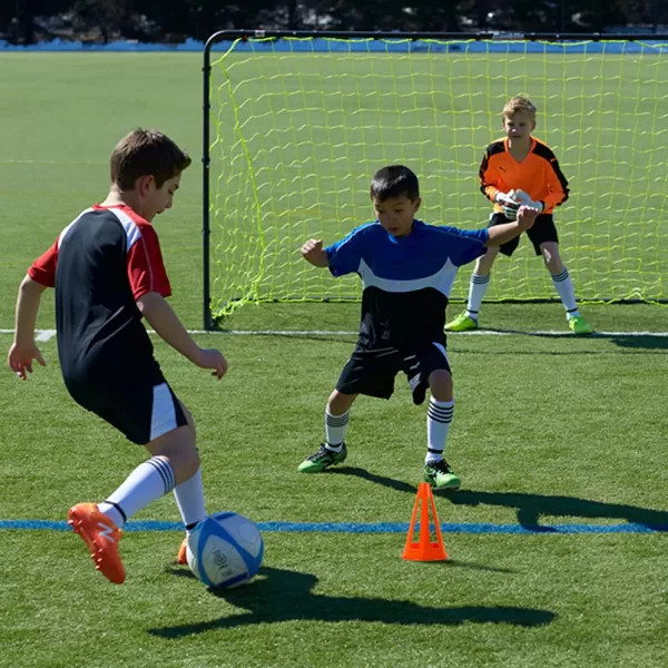 Franklin Sports Plastic Soccer Cones  Mini Sports Cones for Drills  Practice  Flexible Orange Goal Cones for Training  Games  9 InchesCones