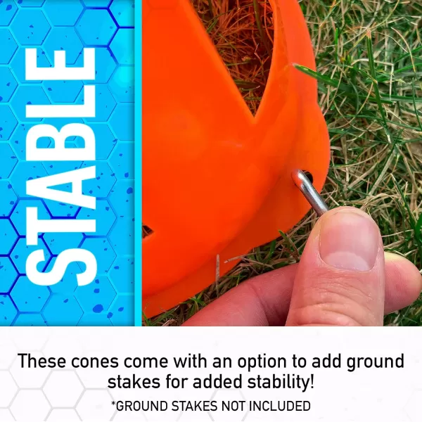 Franklin Sports Plastic Soccer Cones  Mini Sports Cones for Drills  Practice  Flexible Orange Goal Cones for Training  Games  9 InchesCones