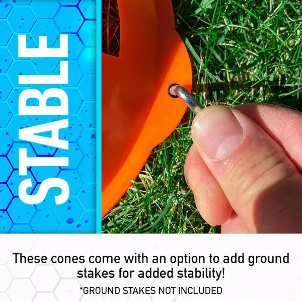 Franklin Sports Plastic Soccer Cones  Mini Sports Cones for Drills  Practice  Flexible Orange Goal Cones for Training  Games  9 InchesDiscs