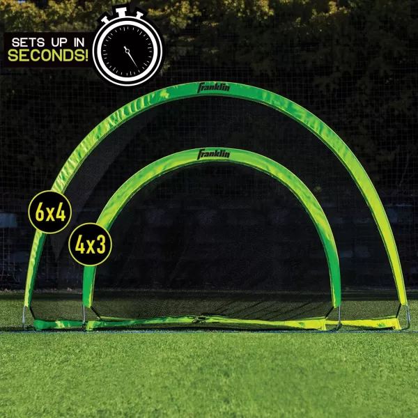 Franklin Sports PopUp Dome Shaped Goals  Indoor or Outdoor Soccer Goal  Goal Folds For Storage  6 x 4 or 4 x 3 Soccer Goal4 x 3