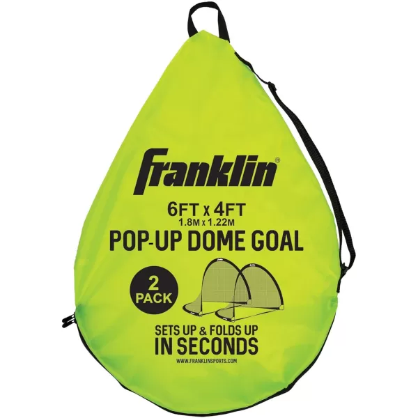 Franklin Sports PopUp Dome Shaped Goals  Indoor or Outdoor Soccer Goal  Goal Folds For Storage  6 x 4 or 4 x 3 Soccer Goal6 x 4 Two Goals