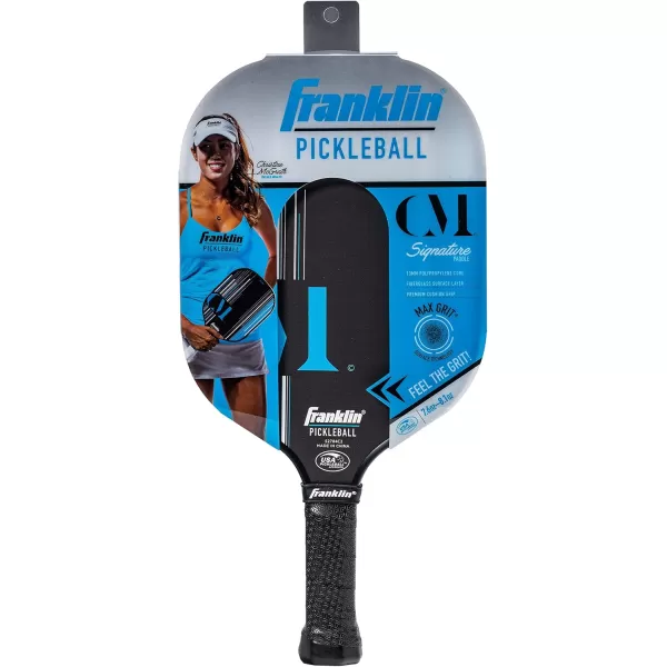 Franklin Sports Pro Pickleball Paddles  Christine McGrath Pro Player Tournament Pickleball Paddles  Polypropylene Paddle with Max Grit Surface  USA Pickleball USAPA Approved  13mm  16mm CoresBlue