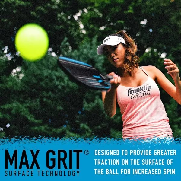 Franklin Sports Pro Pickleball Paddles  Christine McGrath Pro Player Tournament Pickleball Paddles  Polypropylene Paddle with Max Grit Surface  USA Pickleball USAPA Approved  13mm  16mm CoresBlue
