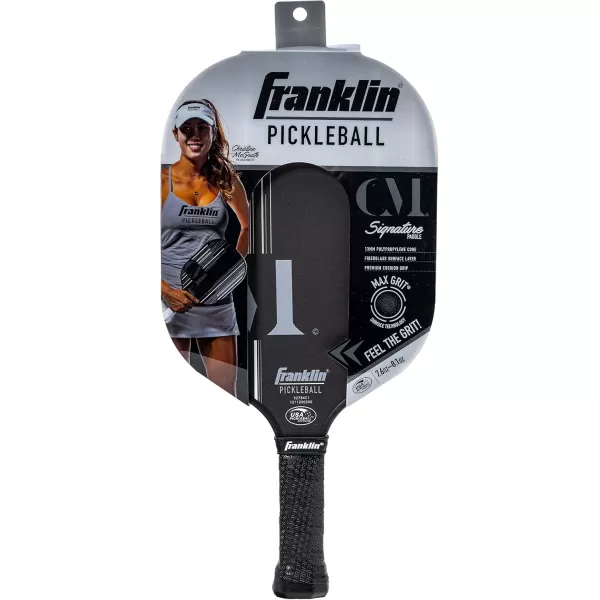Franklin Sports Pro Pickleball Paddles  Christine McGrath Pro Player Tournament Pickleball Paddles  Polypropylene Paddle with Max Grit Surface  USA Pickleball USAPA Approved  13mm  16mm CoresBlack