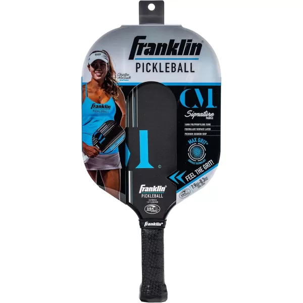 Franklin Sports Pro Pickleball Paddles  Christine McGrath Pro Player Tournament Pickleball Paddles  Polypropylene Paddle with Max Grit Surface  USA Pickleball USAPA Approved  13mm  16mm CoresBlue