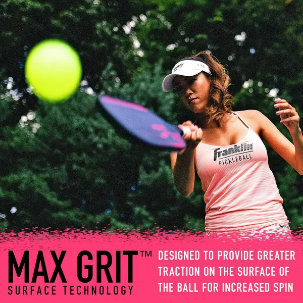 Franklin Sports Pro Pickleball Paddles  Christine McGrath Pro Player Tournament Pickleball Paddles  Polypropylene Paddle with Max Grit Surface  USA Pickleball USAPA Approved  13mm  16mm CoresPurple