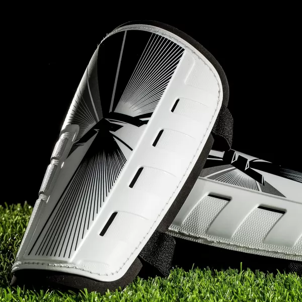 Franklin Sports Soccer Shin Guards for Youth  Adults  Superlight Shin Guards for Men Women  Kids  2 Shin Guard Set for Boys  GirlsWhiteBlack