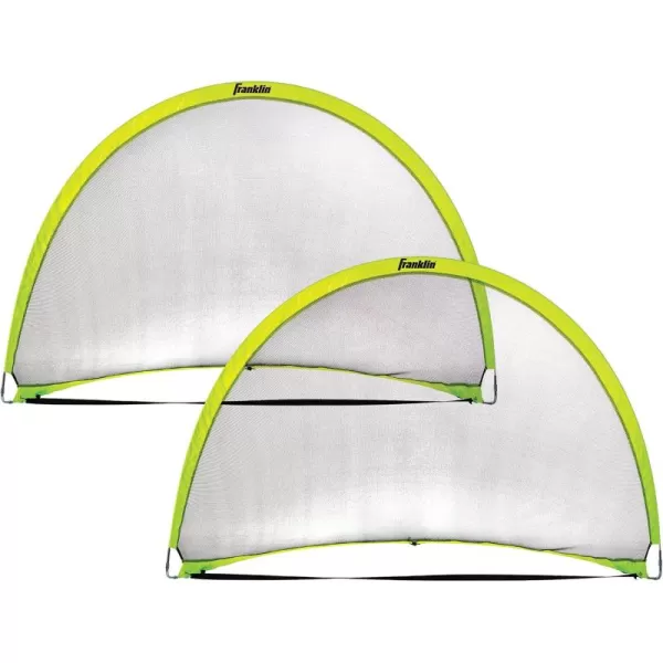 Franklin Sports PopUp Dome Shaped Goals  Indoor or Outdoor Soccer Goal  Goal Folds For Storage  6 x 4 or 4 x 3 Soccer Goal6 x 4 Two Goals