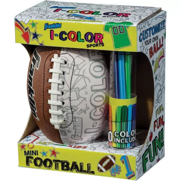 Franklin Sports iColor Kids Mini Football or Soccer Ball Custom Color Youth Junior Ball with Markers Included  Design Your Own Football or Soccer Ball for Kids  ToddlersFootball