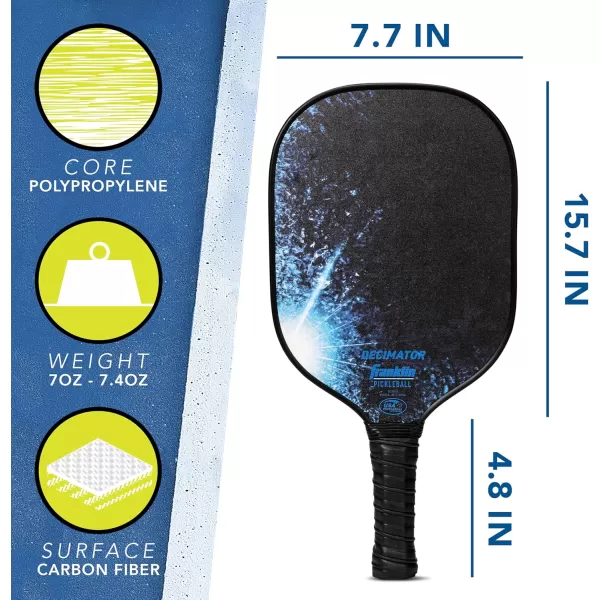 Franklin Pickleball 2 Player Carbon Fiber Paddle and X40 Pickleball Set  2 Carbon Fiber Paddles  4 X40 Balls  USA Pickleball ApprovedBlue