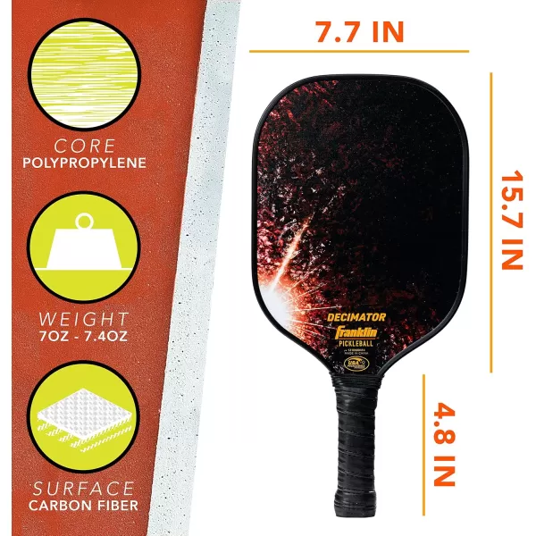 Franklin Pickleball 2 Player Carbon Fiber Paddle and X40 Pickleball Set  2 Carbon Fiber Paddles  4 X40 Balls  USA Pickleball ApprovedOrange