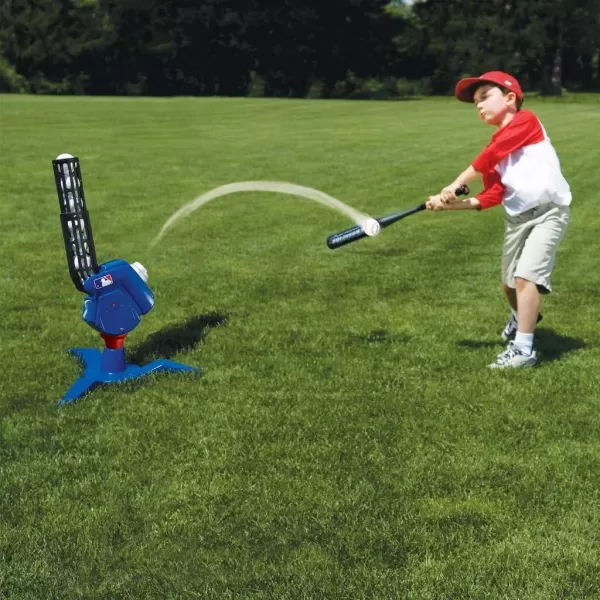 Franklin Sports Baseball Pitching Machine  Adjustable Baseball Hitting ampamp Fielding Practice Machine For Kids  with 6 Baseballs  Great For PracticeBlue Small