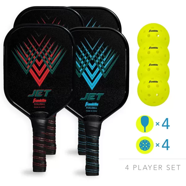 Franklin Sports Beginner Pickleball Sets  2  4 Player Sets  Aluminum Paddles  X40 Pickleballs  USA Pickleball USAPA Approved4 Player Set