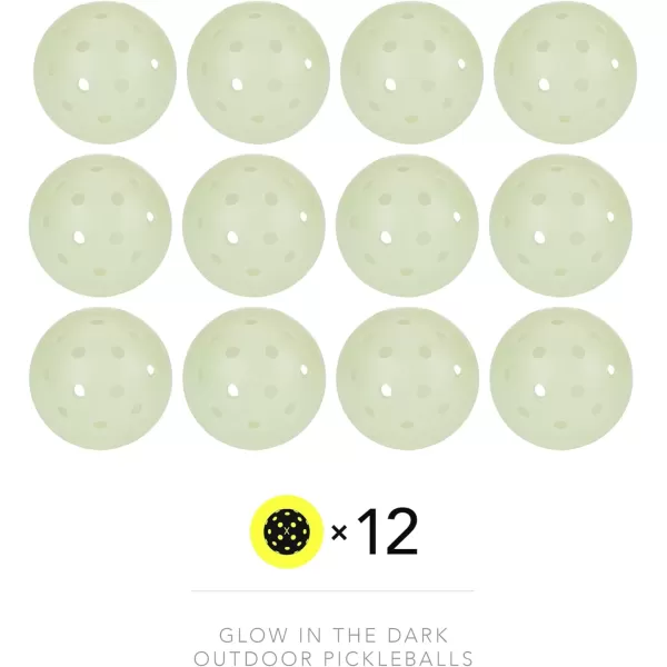 Franklin Sports Glow in The Dark Outdoor Pickleballs  Light Up Pickleball Balls for Nighttime Pickleball  Glow in The Dark Green Pickleball Balls  Charge in Indoor Light  SunlightGlow in the dark