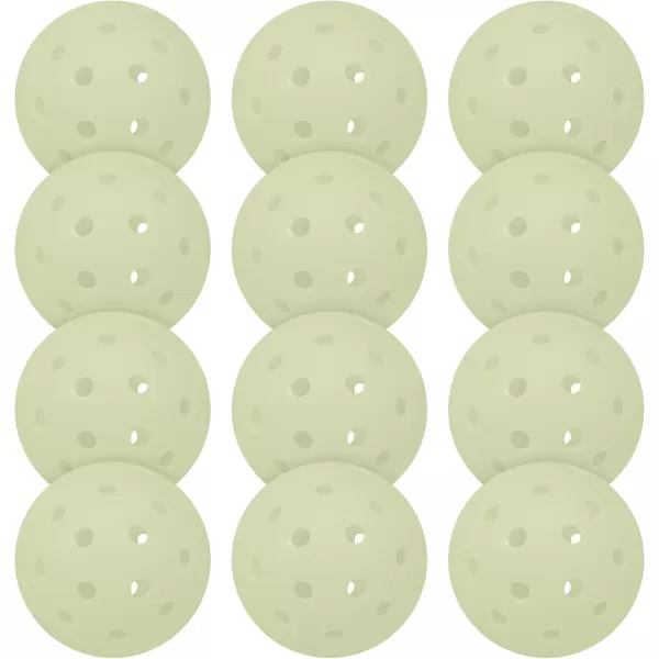 Franklin Sports Glow in The Dark Outdoor Pickleballs  Light Up Pickleball Balls for Nighttime Pickleball  Glow in The Dark Green Pickleball Balls  Charge in Indoor Light  SunlightGlow in the dark