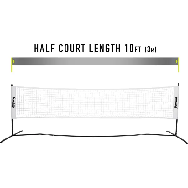 Franklin Sports Half Court Size Pickleball Net by Franklin Pickleball  Includes 10ft Net 2 Paddles and 2 X40 USA Pickleball Approved PickleballsBlack2 Paddle  2 Ball Set