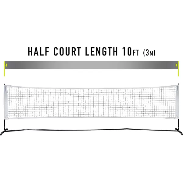Franklin Sports Half Court Size Pickleball Net by Franklin Pickleball  Includes 10ft Net 2 Paddles and 2 X40 USA Pickleball Approved PickleballsBlack4 Paddle  6 Ball Set