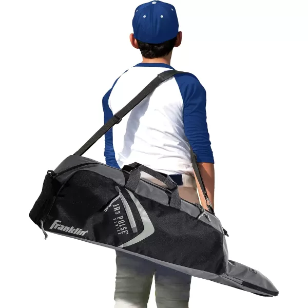 Franklin Sports JR3 Pulse Sport Equipment Bag  Tote Bag for Baseball TBall and Softball Equpiment  Holds Bat Helmet ampamp GloveBlackGray