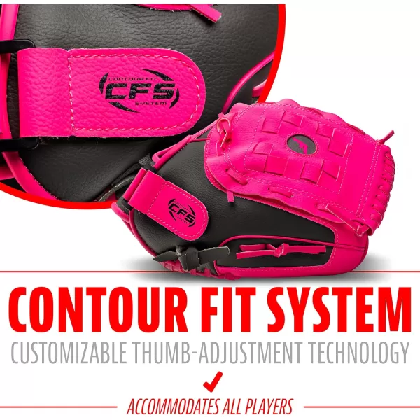 Franklin Sports Kids Baseball Gloves  RTP Childs Tee Ball Glove  Ball Set  Boys  Girls Tee Ball Mitt  Kid  Toddler  Right Hand Throw  Pink  105quot