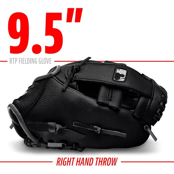 Franklin Sports Kids Baseball Gloves  RTP Youth Teeball Glove  Ball Set  Boys  Girls Teeball Mitt Set  Kids  Toddlers  95quotBlackSilver