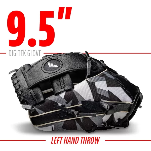 Franklin Sports Kids Baseball Gloves  RTP Youth Teeball Glove  Ball Set  Boys  Girls Teeball Mitt Set  Kids  Toddlers  95quotBlackWhite